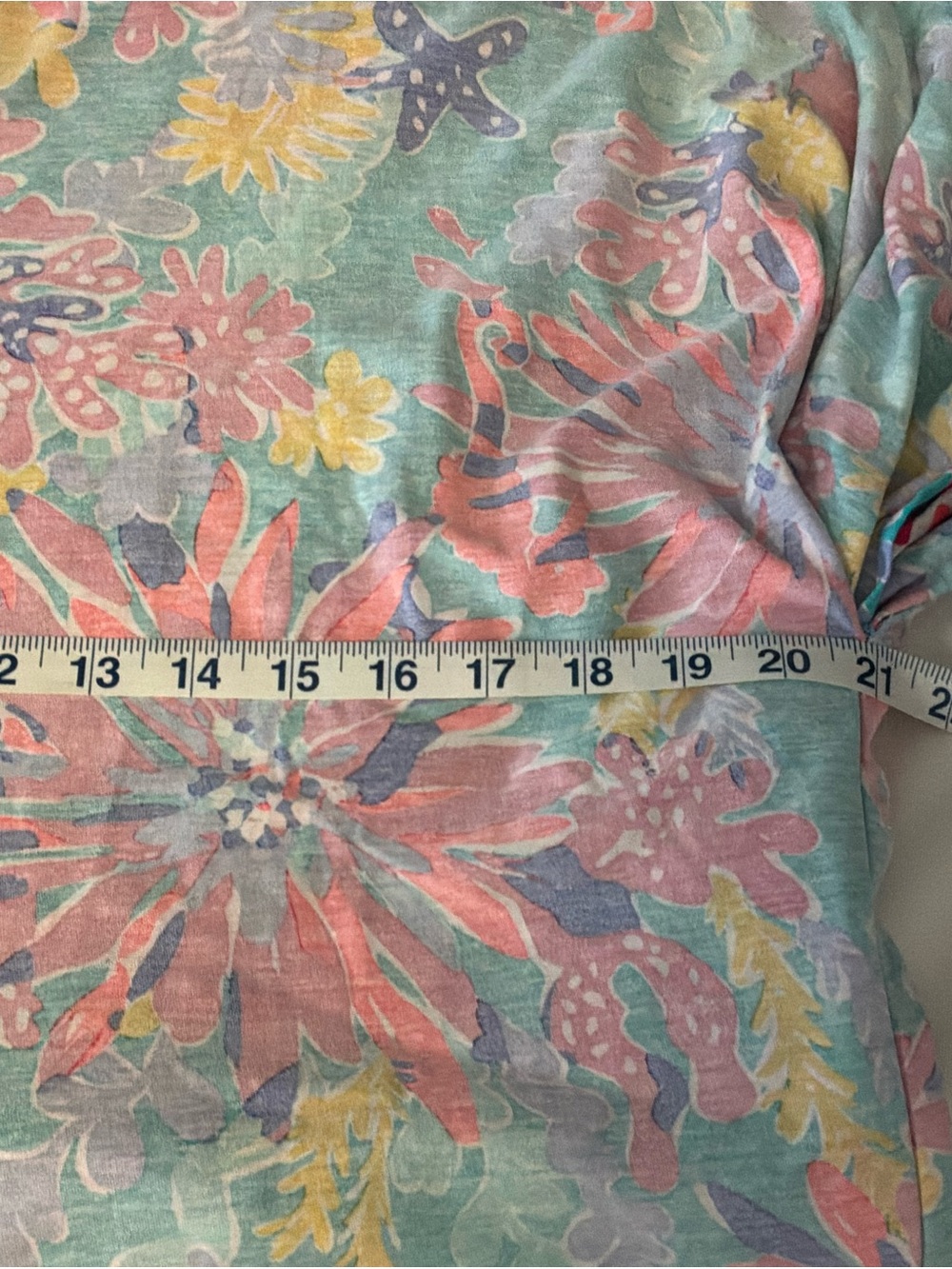 Lilly Pulitzer Turquoise Floral Caftan Coverup with Pink & Yellow Accents - Picture 6 of 8